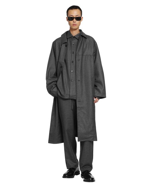 ROSE BURRITO Black Wool Flannel Pyjama Trousers for men