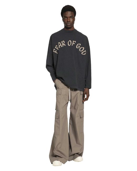Fear Of God Black Printed Long Sleeve Tee for men