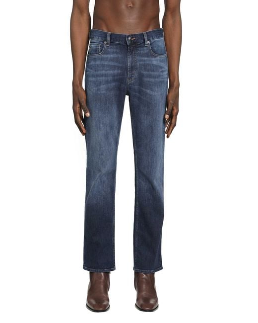 Emporio Armani Blue J76 Straight-Leg Jeans for men