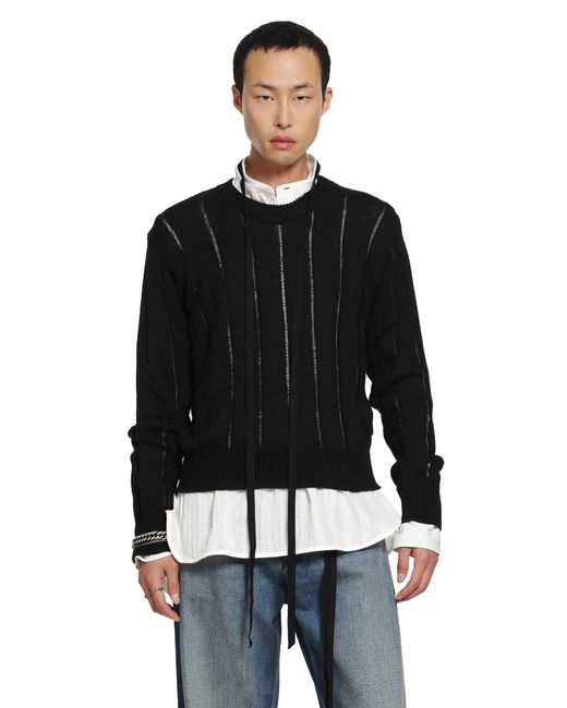 Ann Demeulemeester Black Rikki Brushed Rib Crewneck Sweater for men
