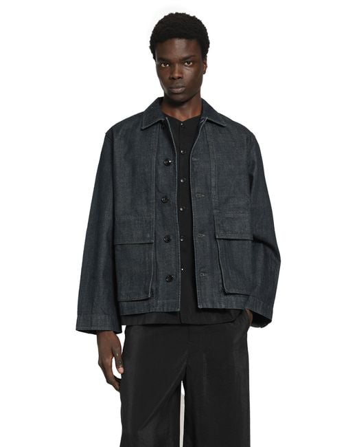 Lemaire Black Denim Boxy Jacket for men
