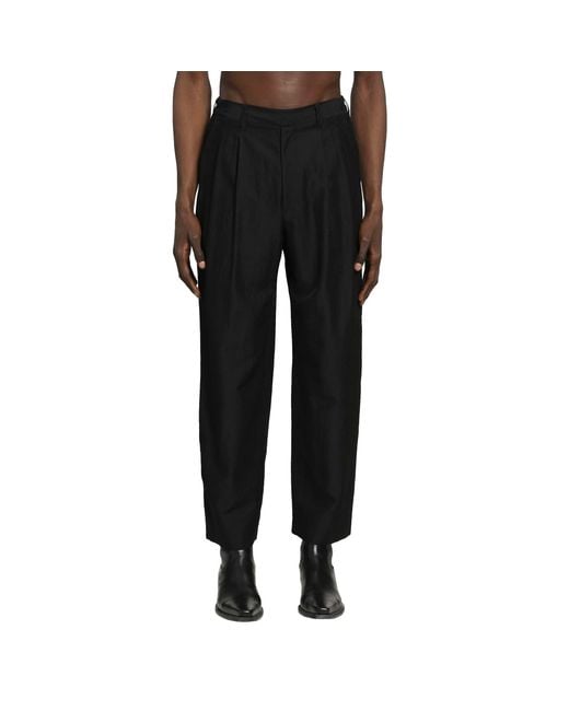 Ssstein Black Tailored Wool Blend Pants for men