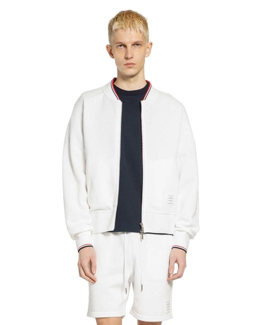 Thom Browne White Bomber for men