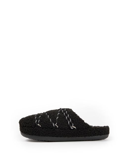 Moon Boot Black Teddy Slippers