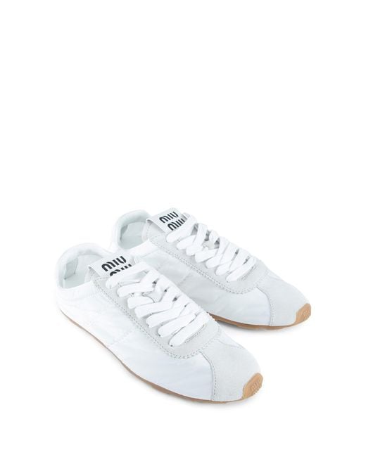 Miu Miu White Plume Sneakers