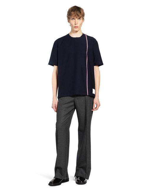 Thom Browne Black Rwb Stripe T-Shirt for men