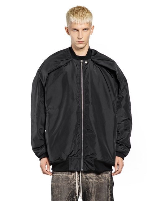 Rick Owens Convertible Jumbo Peter Flight Bomber Jacket in Black