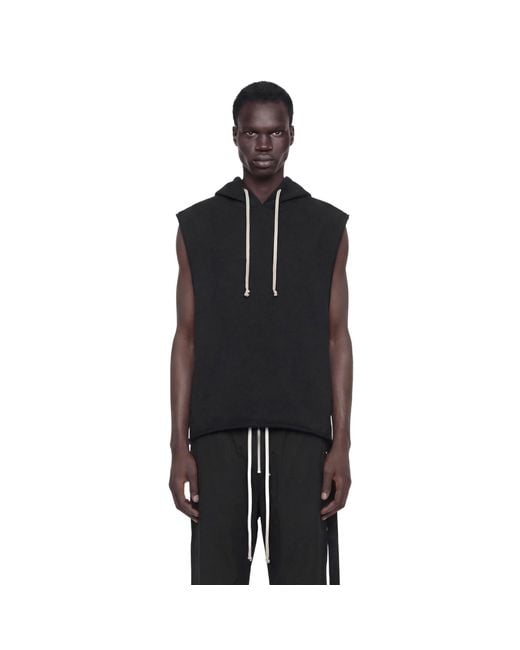 Rick Owens Black Temple Hooded Tunic for men
