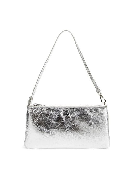 Courreges White Zipped Leather Pouch