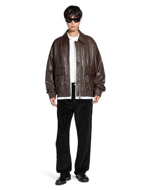 Studio Nicholson Black Pantaloni Di Velluto A Coste Riso for men