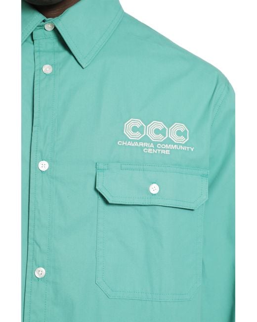 Willy Chavarria Green Corcoran Workshirt for men