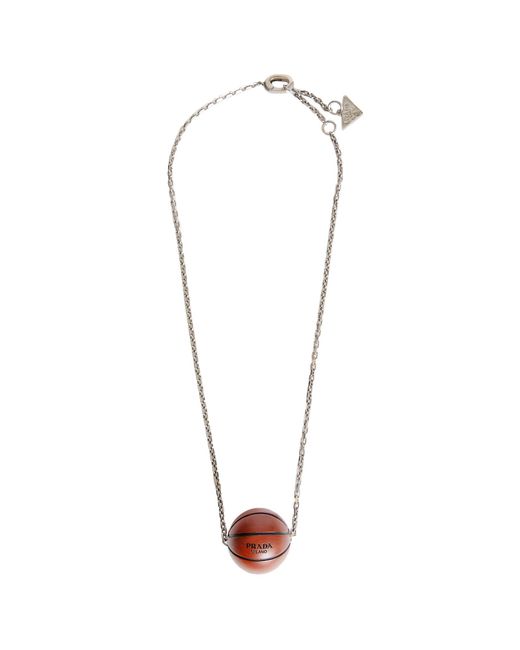 Prada White Basketball Necklace for men