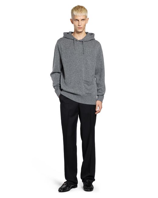 Givenchy Gray Hooded Knitted Sweater for men