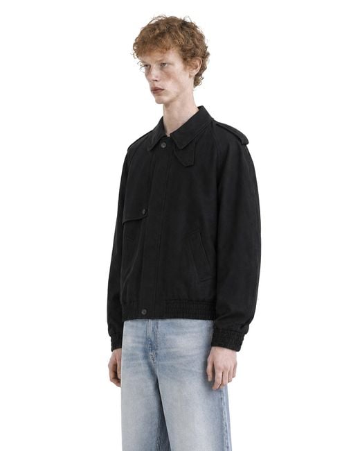 MM6 by Maison Margiela Black Cotton Twill Jacket for men