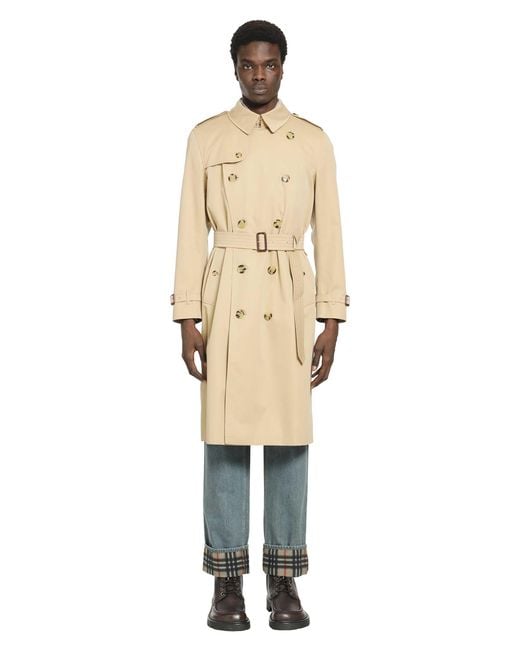 Burberry Natural Long Kensington Heritage Trench Coat for men