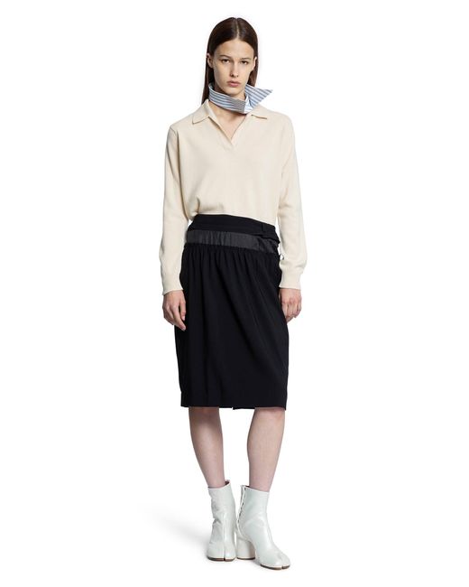 Maison Margiela Black Anonymity Of The Lining Midi Skirt