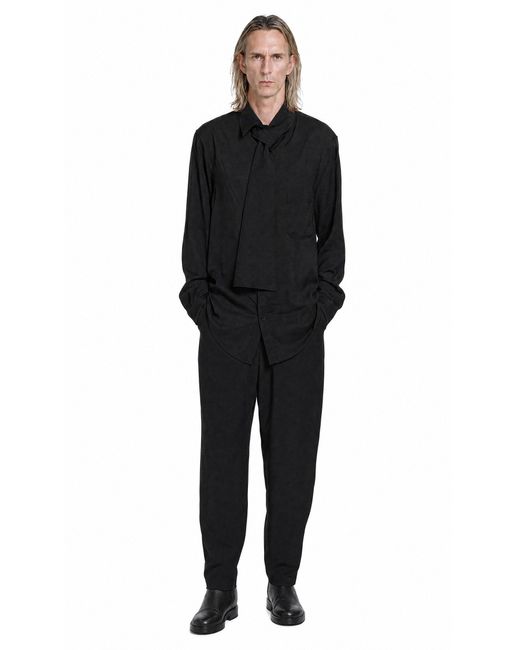 Yohji Yamamoto Black Scarf Collar Blouse for men