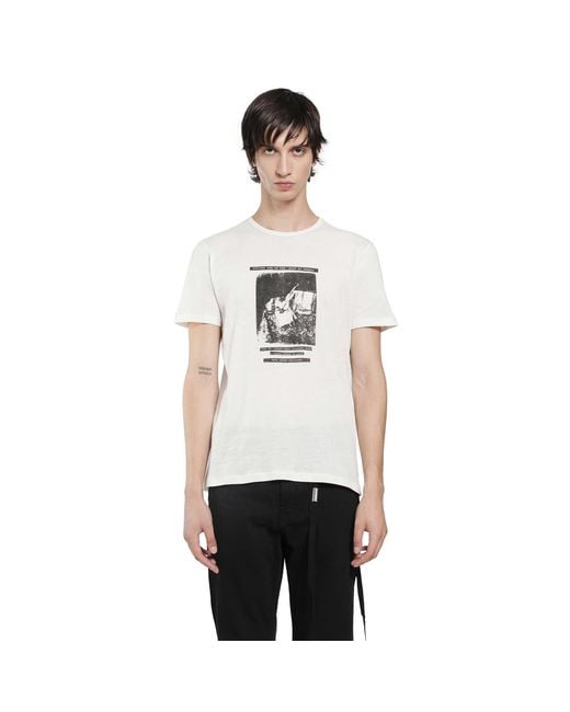 Ann Demeulemeester White Baptist 'Dust Of Memory' Standard T-Shirt for men