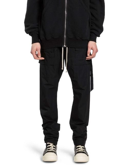 Rick Owens Black Temple Creatch Cargo Drawstring for men