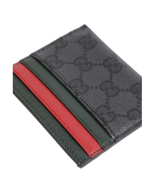 Gucci Black Web Card Slots Card Case for men