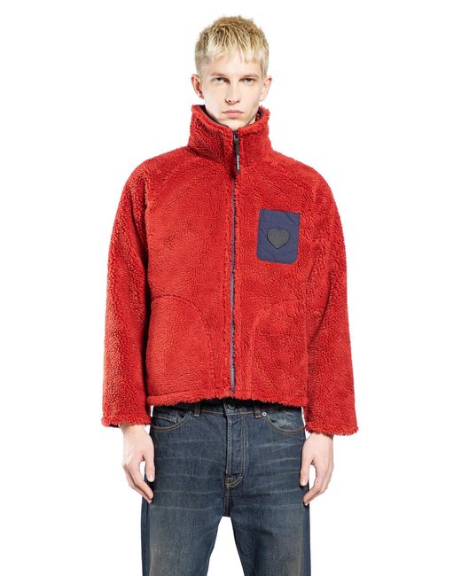 Human Made Red Fleece Jacket for men