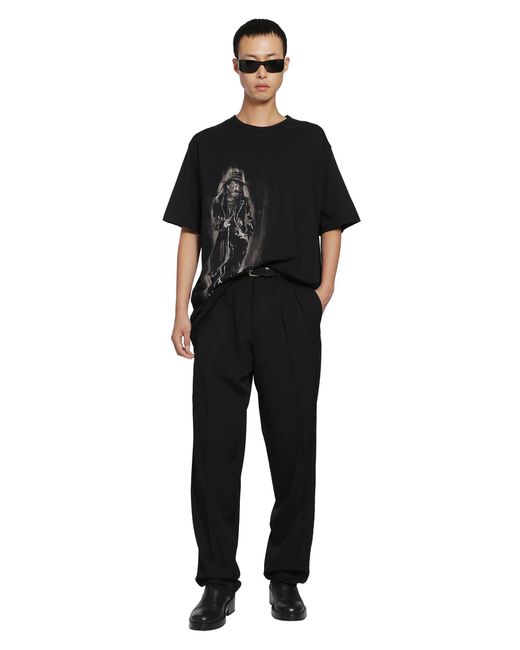 Yohji Yamamoto Black Suit Gabardine-Tuck Pants for men
