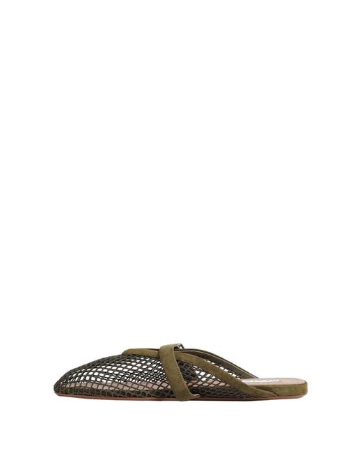 Alaïa Brown Finishnet Flat Mules