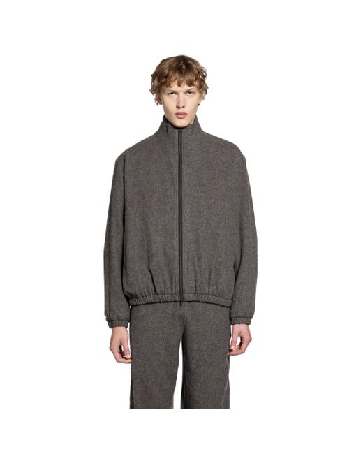 Ssstein Gray Jacket With Button Detail for men