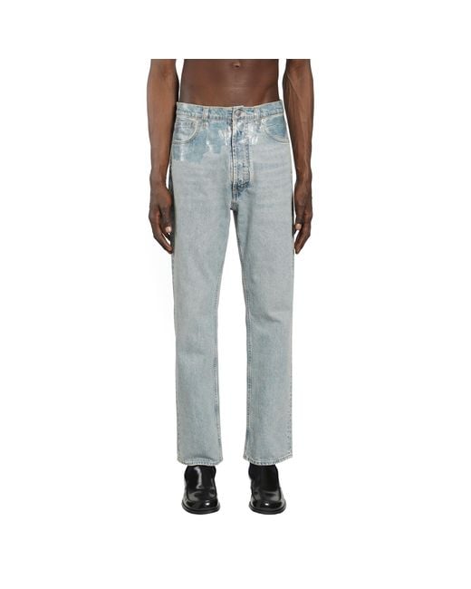 Maison Margiela Blue Taped Straight Leg Jeans for men