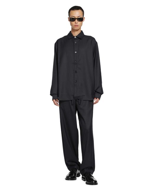 ROSE BURRITO Black Wool Pyjama Trousers for men