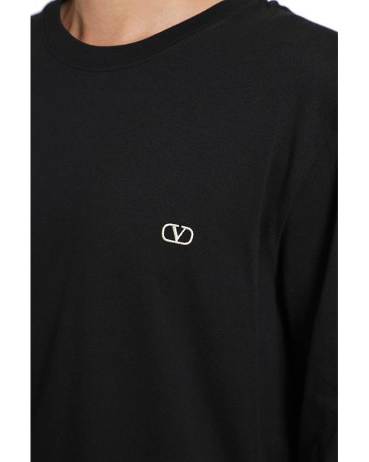 Valentino Black Vlogo Long Sleeve T-Shirt for men