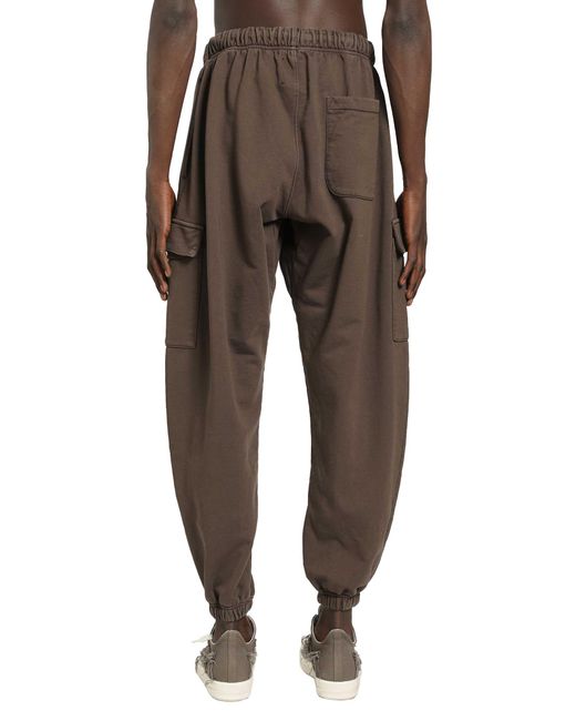 Roadless Brown Cotton Jersey Cargo Sweatpants for men