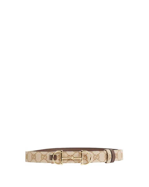 Gucci Natural Gg Canvas Horsebit Buckle