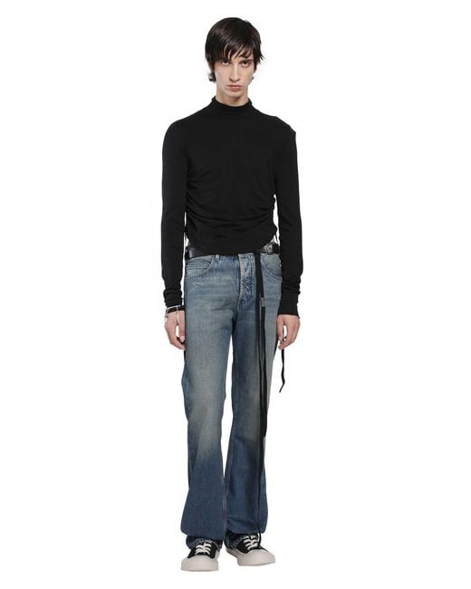 Ann Demeulemeester Black Lenart Wrinkled Mock Neck Top for men