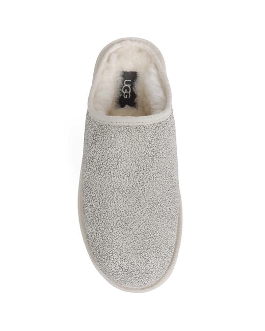 Ugg White Classic Slip-On Crackle Slippers for men