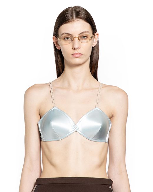 Miu Miu Blue Satin Bra