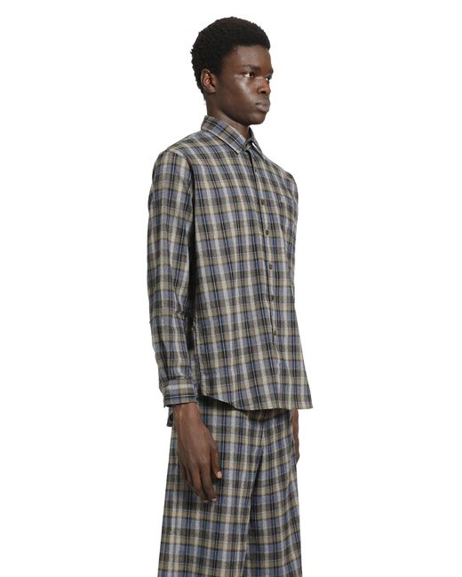 ERL Gray Checked Woven Shirt for men