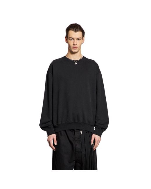 Ann Demeulemeester Black Print Brushed Sweatshirt for men