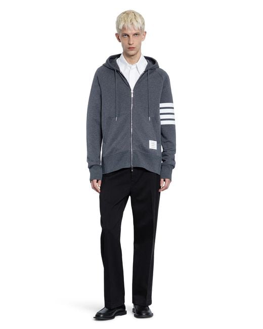 Thom Browne Blue 4-Bar Zip-Up Hoodie for men