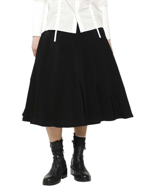 Yohji Yamamoto White Crepe De Chine Gather Petticoat Skirt