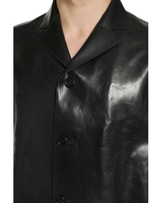 Jil Sander Black Soft Leather Jacket for men