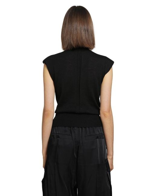 Rick Owens Black Tower Sleeveless Turtle