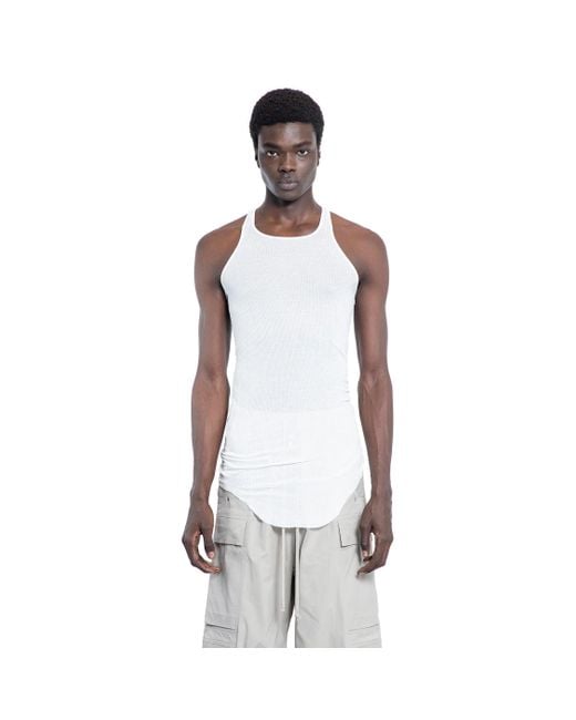 Rick Owens White Forever Basic Rib Tank for men