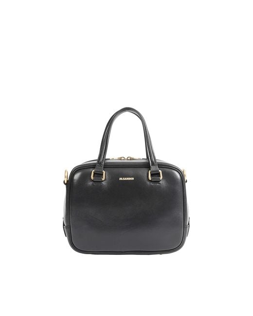 Jil Sander Black Small Leather Vision Bag