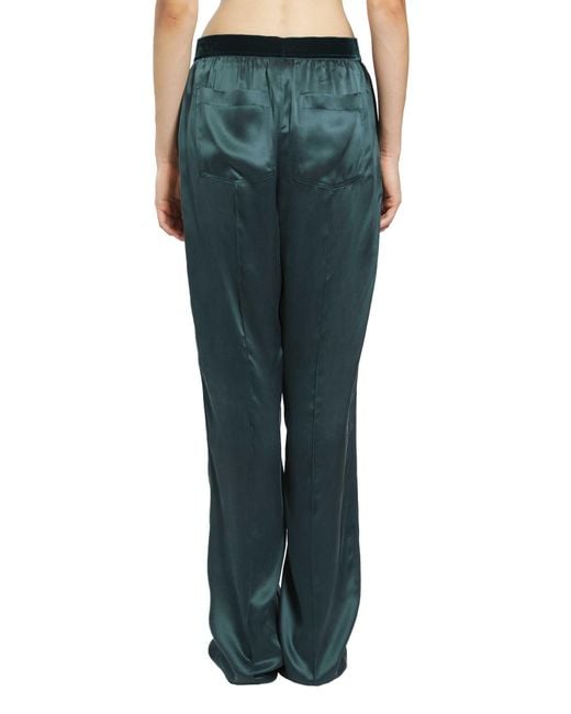 Tom Ford Green Silk Satin Pj Pants