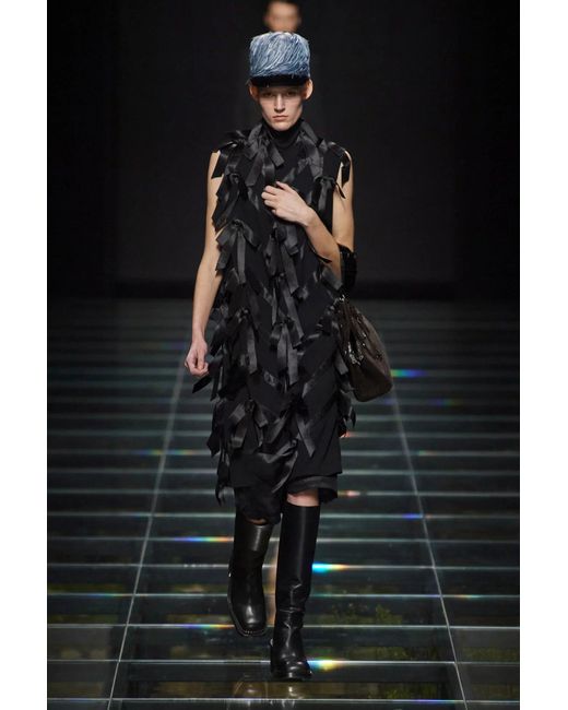 Prada Black Sablé Dress With Bows