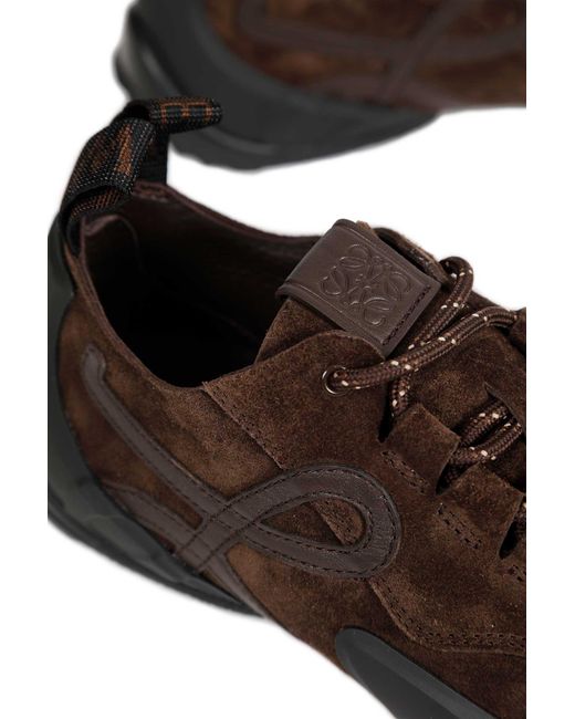 Loewe Brown Suede Grip Sneakers
