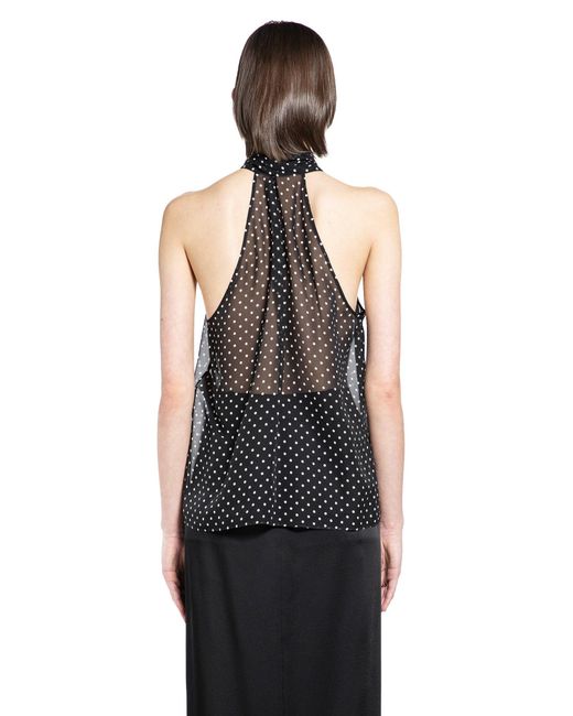 Tom Ford Black Polka Dot Silk Georgette Halter Top
