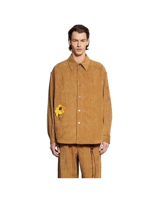 Song For The Mute Metallic Flower Shirt Jacket for men