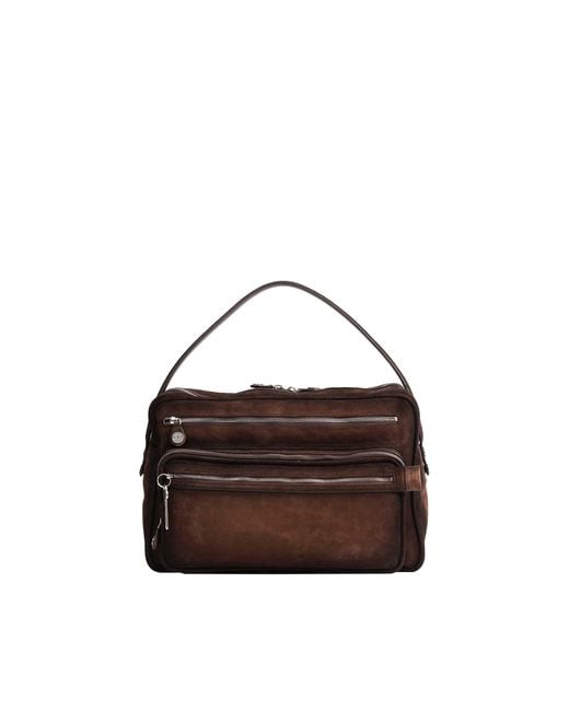 Acne Brown Camero Camera Suede Shoulder Bag